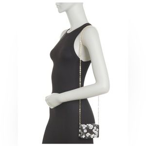 Steve Madden Crossbody Purse Black Floral Design BNWT